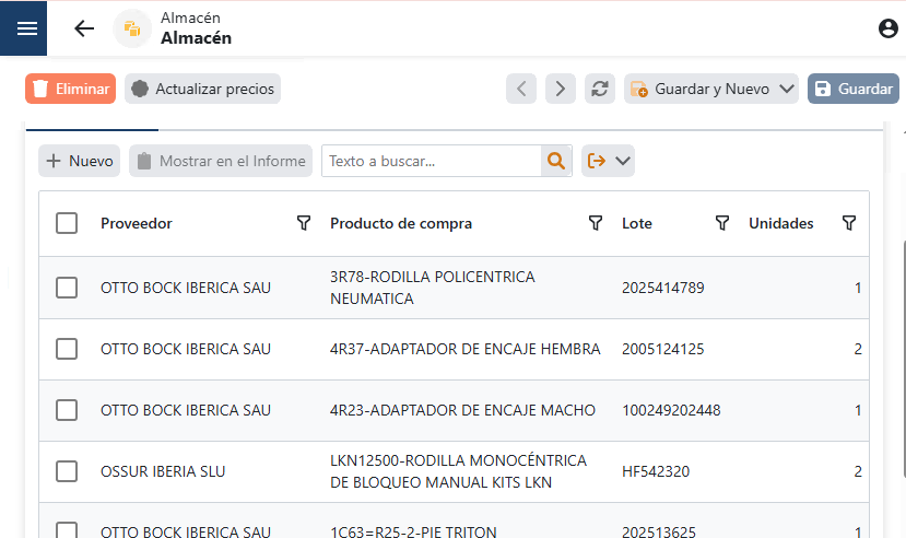 Control de stock y trazabilidad por lotes en múltiples almacenes